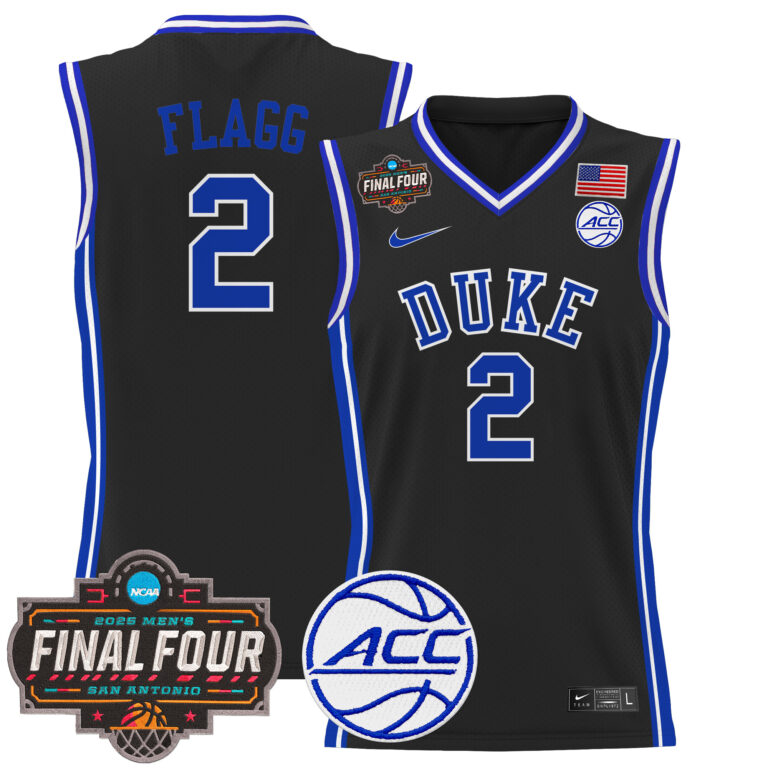 Men Duke Blue Devils #2 Flagg black 2025 Final Four Patch NCAA Jersey->ncaa teams->NCAA Jersey